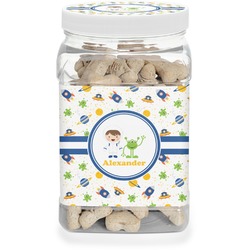 Boy's Space Themed Dog Treat Jar (Personalized)