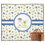 Boy's Space Themed Outdoor Picnic Blanket (Personalized)