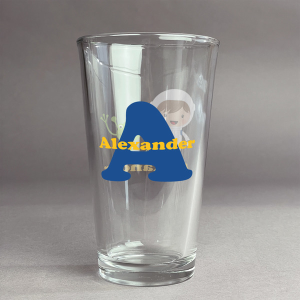 Custom Boy's Space Themed Pint Glass - Full Color Logo (Personalized)