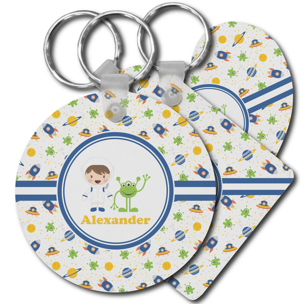 Custom Boy's Space Themed Plastic Keychain (Personalized)