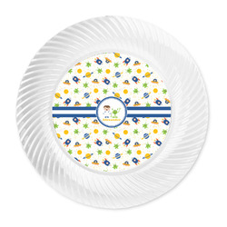 Boy's Space Themed Plastic Party Dinner Plates - 10" (Personalized)