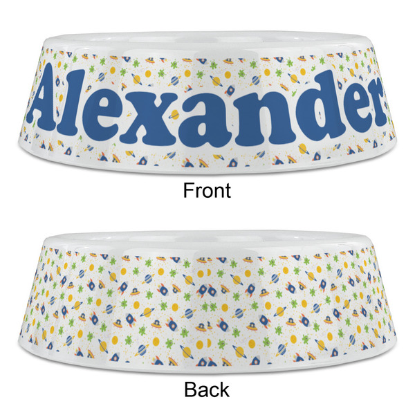 Boy's Space Themed Plastic Pet Bowls - Large - APPROVAL