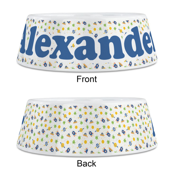 Boy's Space Themed Plastic Pet Bowls - Medium - APPROVAL