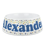 Boy's Space Themed Plastic Dog Bowl (Personalized)