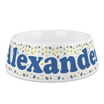 Boy's Space Themed Plastic Dog Bowl - Medium (Personalized)