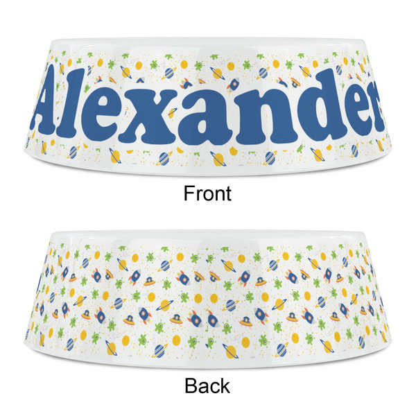 Boy's Space Themed Plastic Pet Bowls - Small - APPROVAL