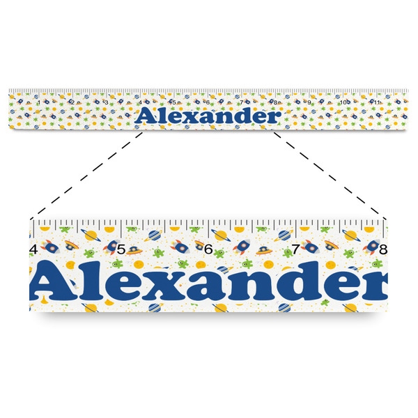 Custom Boy's Space Themed Plastic Ruler - 12" (Personalized)