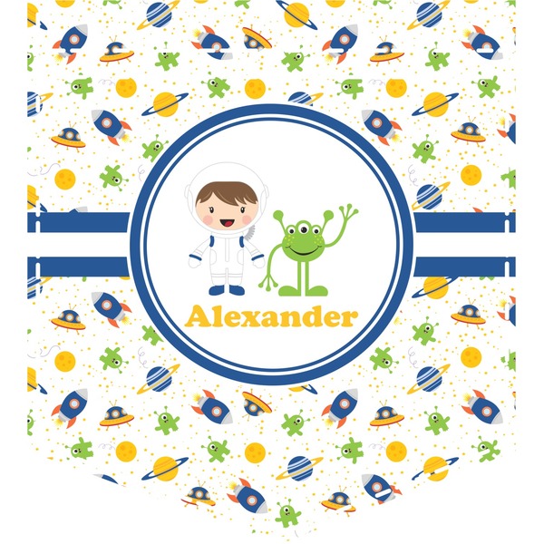 Custom Boy's Space Themed Iron On Faux Pocket (Personalized)