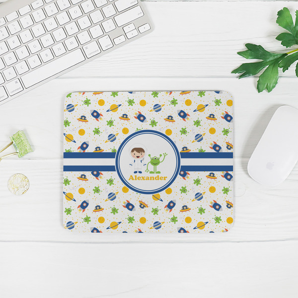 Boy's Space Themed Rectangular Mouse Pad - LIFESTYLE 2