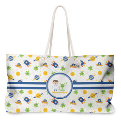 Boy's Space Themed Large Tote Bag with Rope Handles (Personalized)