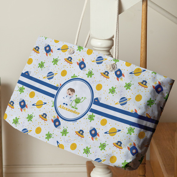 Boy's Space Themed Large Rope Tote - Life Style