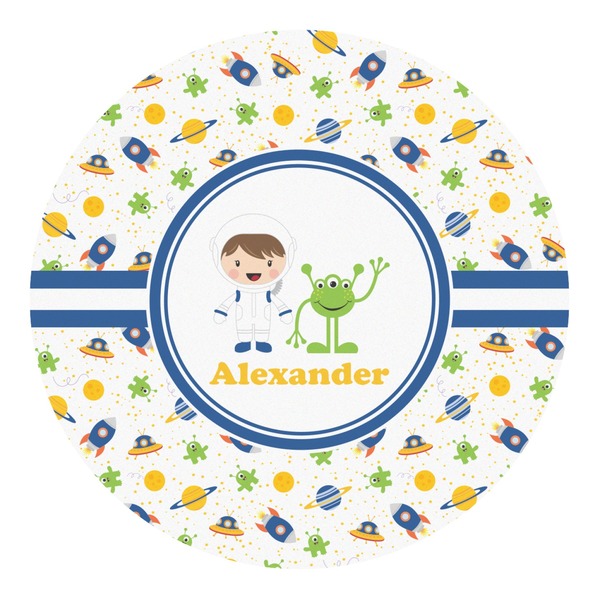 Custom Boy's Space Themed Round Decal - Large (Personalized)