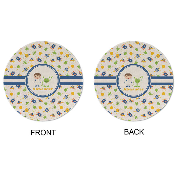 Boy's Space Themed Round Linen Placemats - APPROVAL (double sided)
