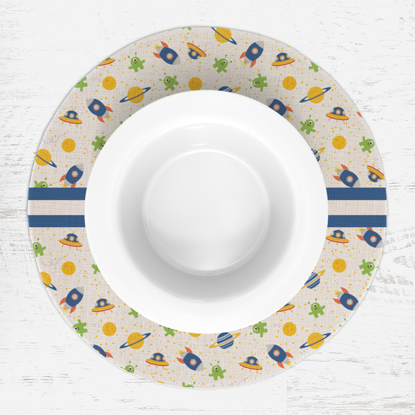 Boy's Space Themed Round Linen Placemats - LIFESTYLE (single)