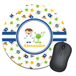 Boy's Space Themed Round Mouse Pad (Personalized)
