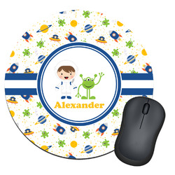 Boy's Space Themed Round Mouse Pad (Personalized)