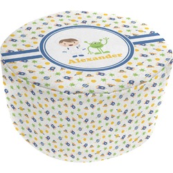 Boy's Space Themed Round Pouf Ottoman (Personalized)