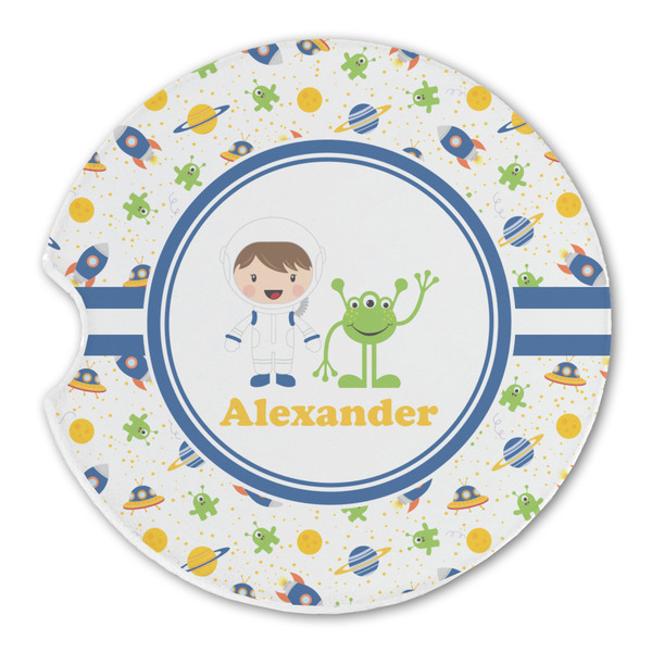 Custom Boy's Space Themed Sandstone Car Coaster - Single (Personalized)