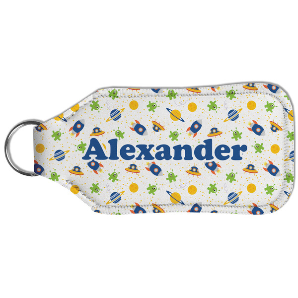 Boy's Space Themed Sanitizer Holder Keychain - Large (Back)