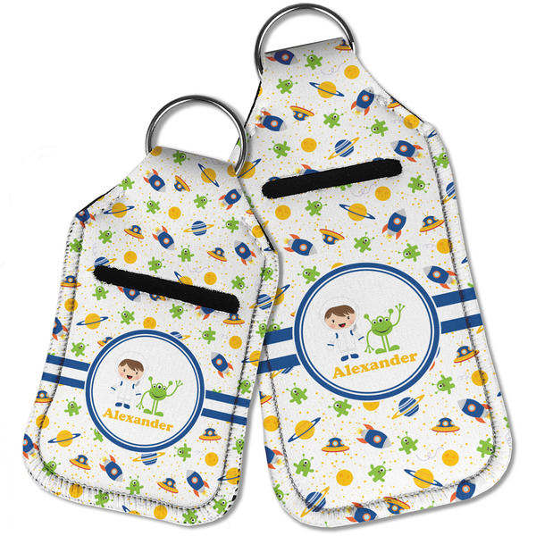 Boy's Space Themed Sanitizer Holder Keychain - Parent Main