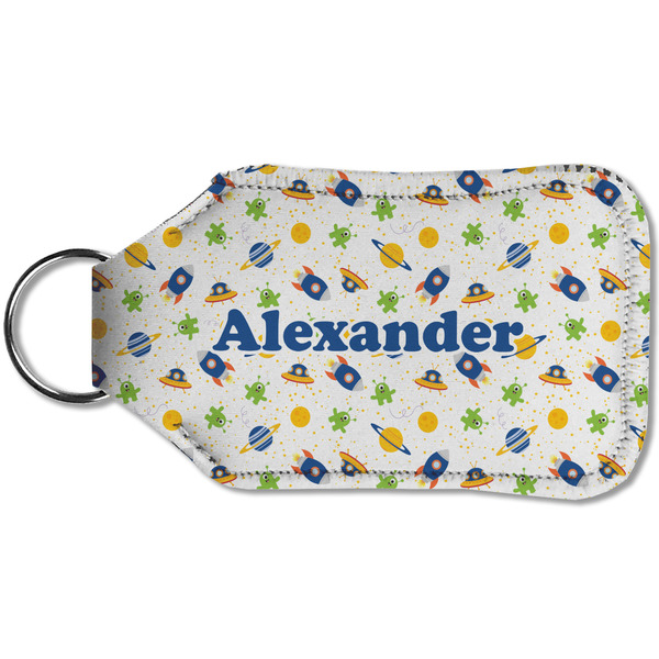 Boy's Space Themed Sanitizer Holder Keychain - Small (Back)