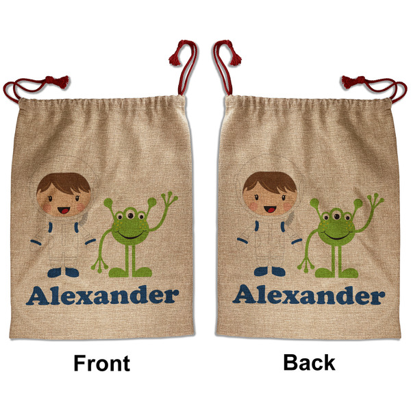 Custom Boy's Space Themed Santa Sack - Front & Back (Personalized)