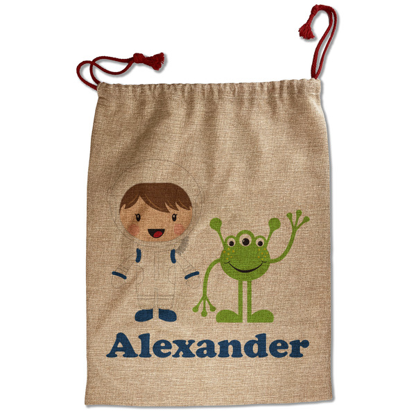 Custom Boy's Space Themed Santa Sack - Front (Personalized)