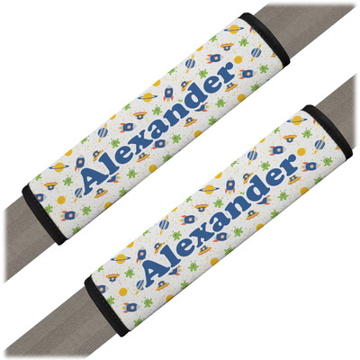 Boy's Space Themed Seat Belt Covers (Set of 2) (Personalized)