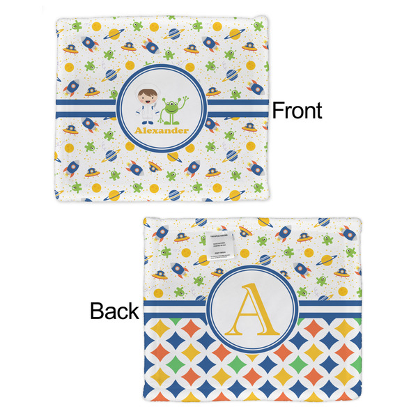 Boy's Space Themed Security Blanket - Front & Back View