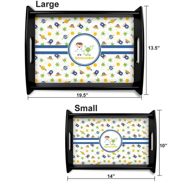 Boy's Space Themed Serving Tray Black Sizes