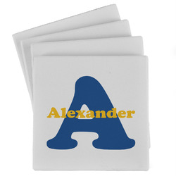 Boy's Space Themed Absorbent Stone Coasters - Set of 4 (Personalized)