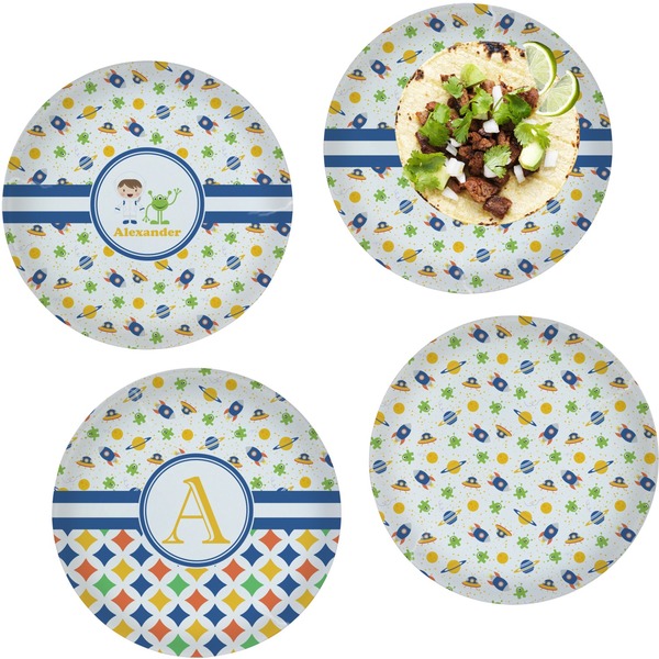 Boy's Space Themed Set of Lunch / Dinner Plates
