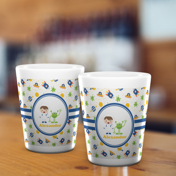 Boy's Space Themed Shot Glass - White - LIFESTYLE