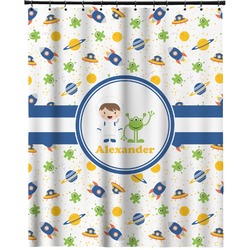 Boy's Space Themed Extra Long Shower Curtain - 70"x84" (Personalized)