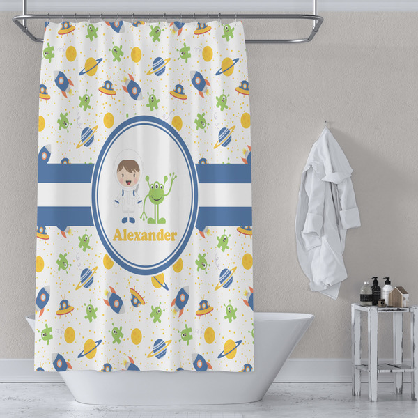 Boy's Space Themed Shower Curtain Lifestyle