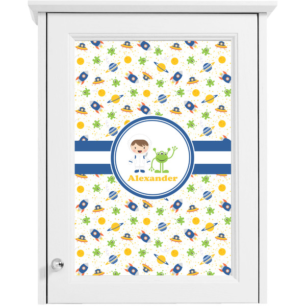 Boy's Space Themed Single White Cabinet Decal