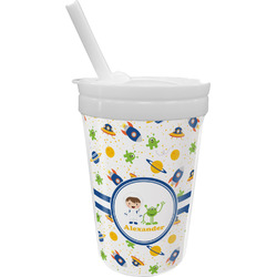 Boy's Space Themed Sippy Cup with Straw (Personalized)