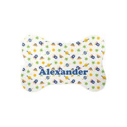 Boy's Space Themed Bone Shaped Dog Food Mat (Small) (Personalized)