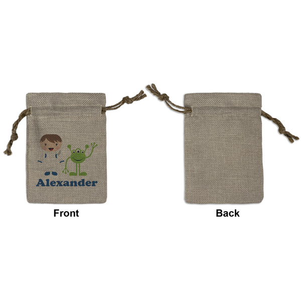 Boy's Space Themed Small Burlap Gift Bag - Front Approval