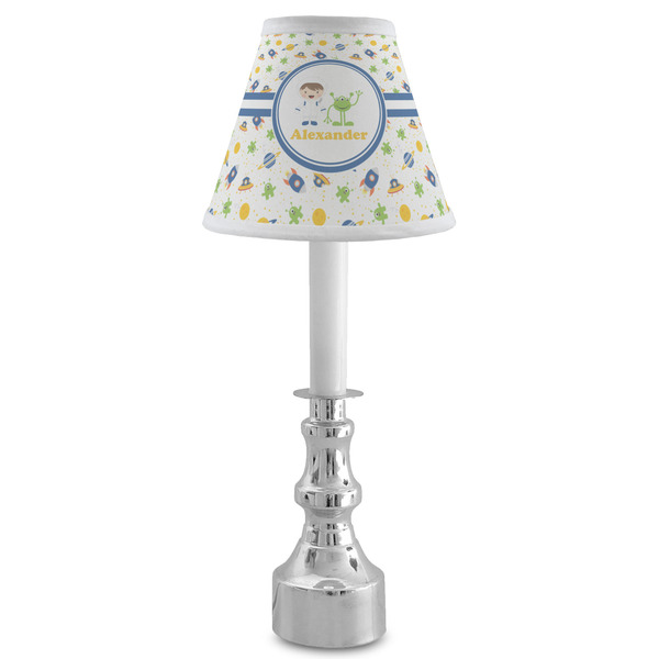 Boy's Space Themed Small Chandelier Lamp - LIFESTYLE (on candle stick)