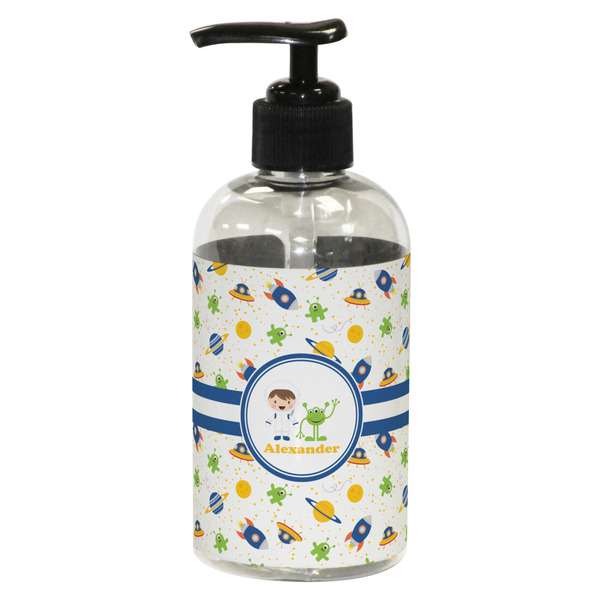 Custom Boy's Space Themed Plastic Soap / Lotion Dispenser (8 oz - Small - Black) (Personalized)