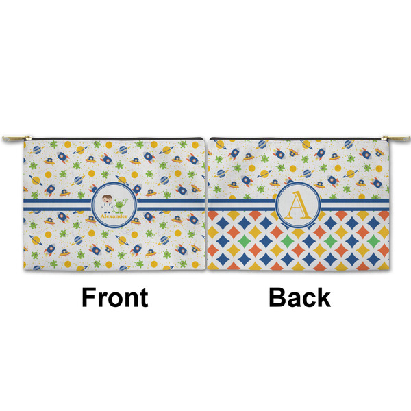 Boy's Space Themed Small Zipper Pouch Approval (Front and Back)