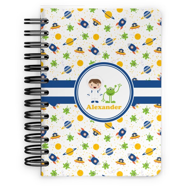 Custom Boy's Space Themed Spiral Notebook - 5x7 w/ Name or Text