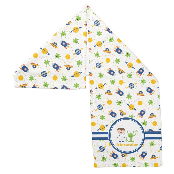 Boy's Space Themed Sports Towel Folded - Both Sides Showing