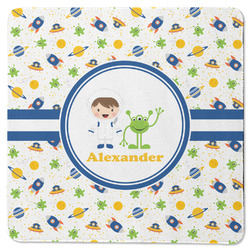 Boy's Space Themed Square Rubber Backed Coaster (Personalized)