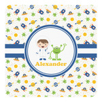 Boy's Space Themed Square Decal - Medium (Personalized)