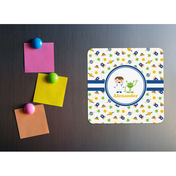 Boy's Space Themed Square Fridge Magnet - LIFESTYLE