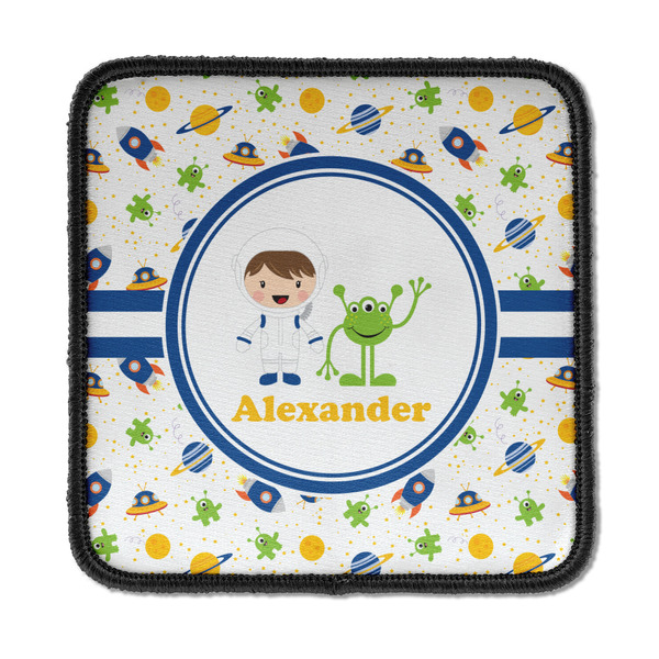 Custom Boy's Space Themed Iron On Square Patch w/ Name or Text