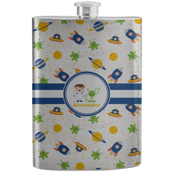 Custom Boy's Space Themed Stainless Steel Flask (Personalized)