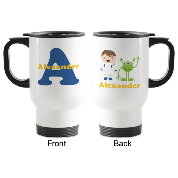 Boy's Space Themed Stainless Steel Travel Mug with Handle - Apvl
